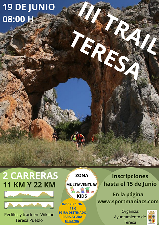 III TRAIL TERESA (2022)  19 DE JUNIO            FOTOS EN https://www.facebook.com/TrailTeresa2022